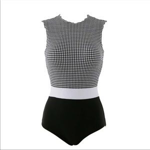 One Piece Plaid Push Up Swimsuit